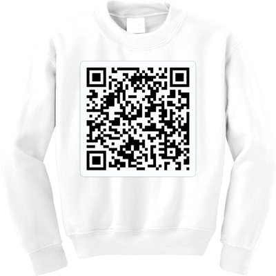 Funny 'Rick Roll QR' Code Scan Prank Meme Design Kids Sweatshirt