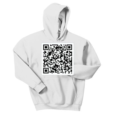 Funny 'Rick Roll QR' Code Scan Prank Meme Design Kids Hoodie