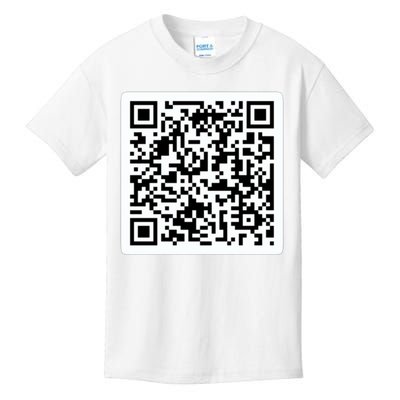 Funny 'Rick Roll QR' Code Scan Prank Meme Design Kids T-Shirt