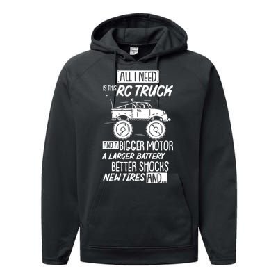 Funny Rc Racing Rc Truck Radio Controlled Rc Car Saying Funny Gift Performance Fleece Hoodie