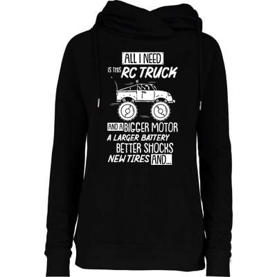 Funny Rc Racing Rc Truck Radio Controlled Rc Car Saying Funny Gift Womens Funnel Neck Pullover Hood