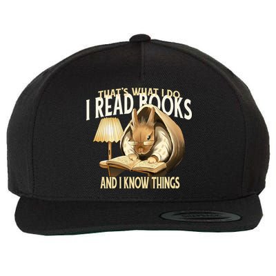 Funny Rabbit Reading Book That Is What I Do Wool Snapback Cap