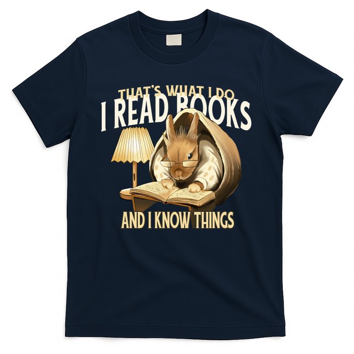Funny Rabbit Reading Book That Is What I Do T-Shirt