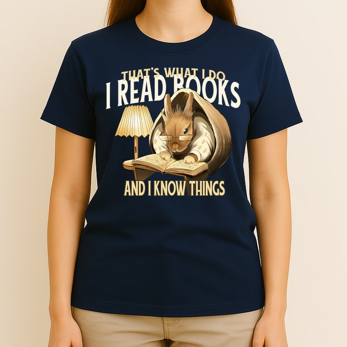 Funny Rabbit Reading Book That Is What I Do T-Shirt