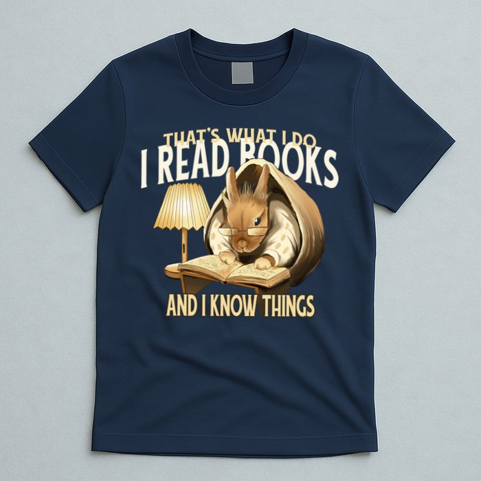Funny Rabbit Reading Book That Is What I Do T-Shirt