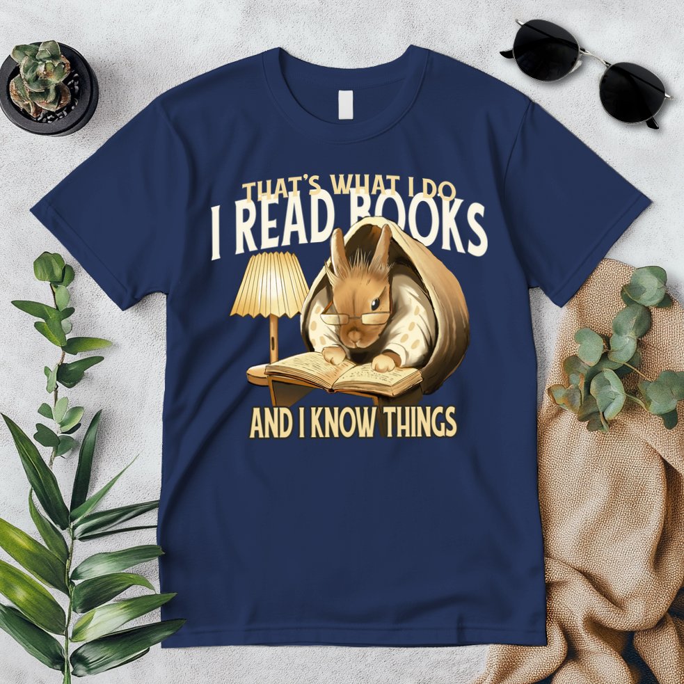 Funny Rabbit Reading Book That Is What I Do Premium T-Shirt