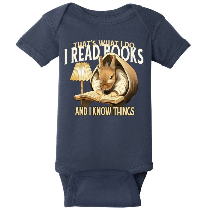 Funny Rabbit Reading Book That Is What I Do Baby Bodysuit