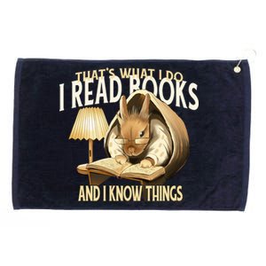 Funny Rabbit Reading Book That Is What I Do Grommeted Golf Towel