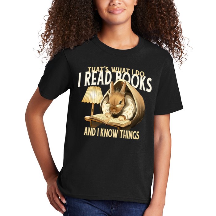 Funny Rabbit Reading Book That Is What I Do Kids T-Shirt