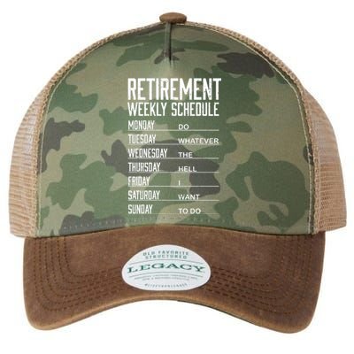 Funny Retired Retirement Schedule Gift Legacy Tie Dye Trucker Hat