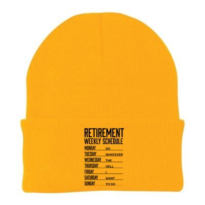 Funny Retired Retirement Schedule Gift Knit Cap Winter Beanie