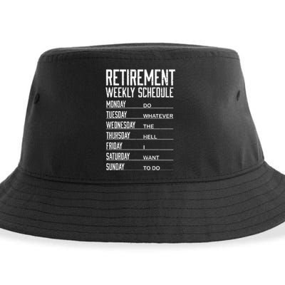 Funny Retired Retirement Schedule Gift Sustainable Bucket Hat