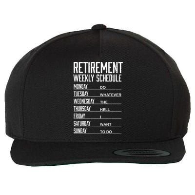 Funny Retired Retirement Schedule Gift Wool Snapback Cap