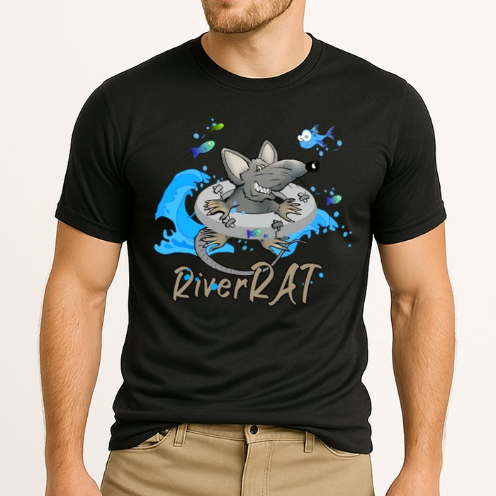 Funny River RAT Tubing Down The River Cooling Performance Crew T-Shirt