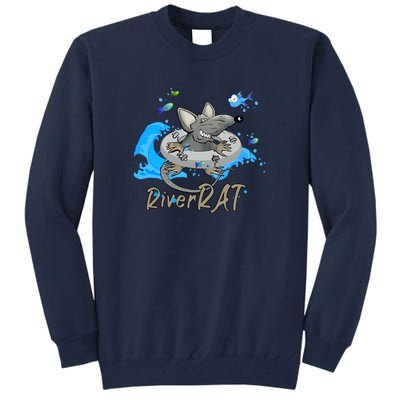 Funny River RAT Tubing Down The River Tall Sweatshirt