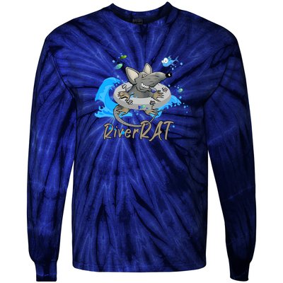 Funny River RAT Tubing Down The River Tie-Dye Long Sleeve Shirt