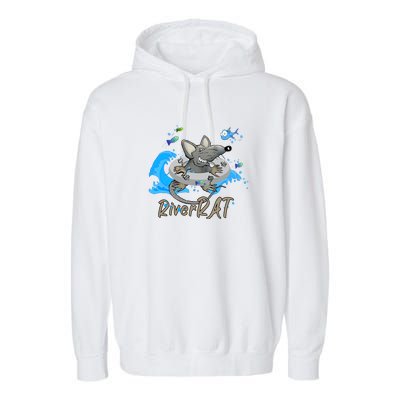 Funny River RAT Tubing Down The River Garment-Dyed Fleece Hoodie