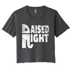 Funny Raised Right Elephant Vote Republican Party Red State Women's Crop Top Tee