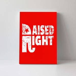 Funny Raised Right Elephant Vote Republican Party Red State Canvas