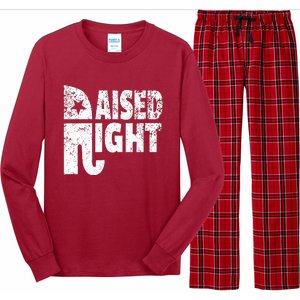 Funny Raised Right Elephant Vote Republican Party Red State Long Sleeve Pajama Set