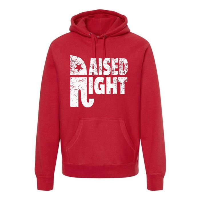 Funny Raised Right Elephant Vote Republican Party Red State Premium Hoodie