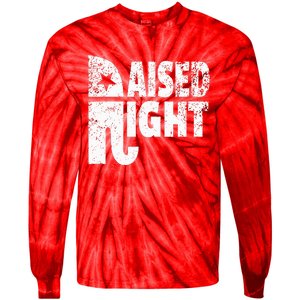 Funny Raised Right Elephant Vote Republican Party Red State Tie-Dye Long Sleeve Shirt