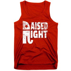 Funny Raised Right Elephant Vote Republican Party Red State Tank Top