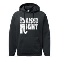 Funny Raised Right Elephant Vote Republican Party Red State Performance Fleece Hoodie