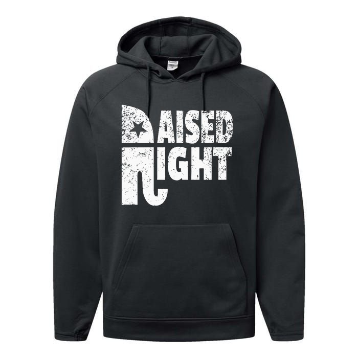 Funny Raised Right Elephant Vote Republican Party Red State Performance Fleece Hoodie