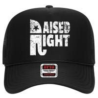 Funny Raised Right Elephant Vote Republican Party Red State High Crown Mesh Back Trucker Hat