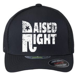 Funny Raised Right Elephant Vote Republican Party Red State Flexfit Unipanel Trucker Cap