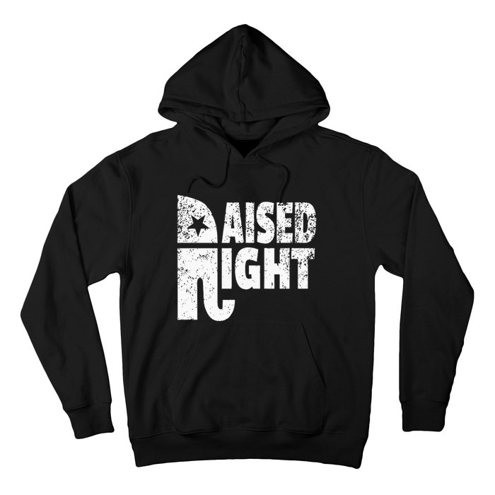 Funny Raised Right Elephant Vote Republican Party Red State Hoodie