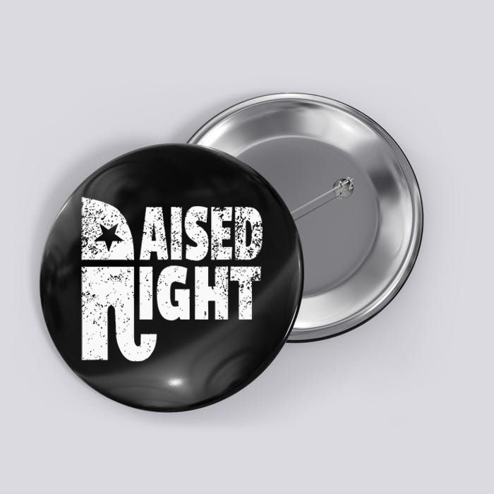 Funny Raised Right Elephant Vote Republican Party Red State Button