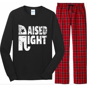 Funny Raised Right Elephant Vote Republican Party Red State Long Sleeve Pajama Set