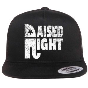 Funny Raised Right Elephant Vote Republican Party Red State Flat Bill Trucker Hat