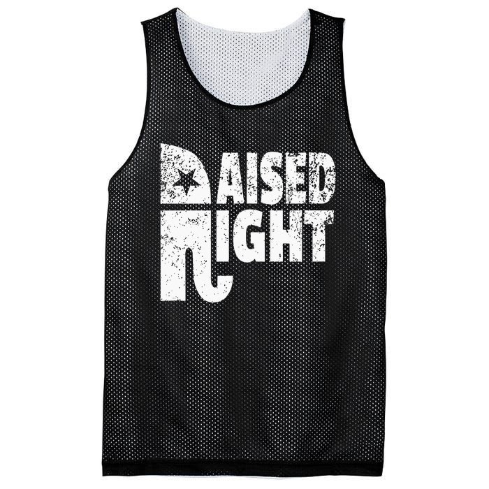 Funny Raised Right Elephant Vote Republican Party Red State Mesh Reversible Basketball Jersey Tank