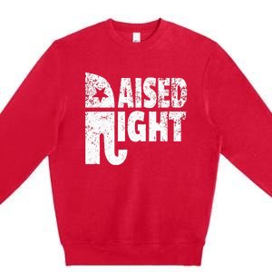 Funny Raised Right Elephant Vote Republican Party Red State Premium Crewneck Sweatshirt