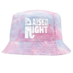 Funny Raised Right Elephant Vote Republican Party Red State Tie-Dyed Bucket Hat