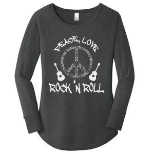 Funny RockN Roll Gift Peace Love And Rock And Roll Women's Perfect Tri Tunic Long Sleeve Shirt