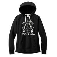 Funny RockN Roll Gift Peace Love And Rock And Roll Women's Fleece Hoodie