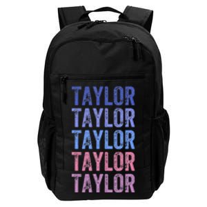 Funny Retro Repeated Text Design First Name Taylor Daily Commute Backpack