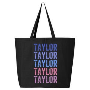 Funny Retro Repeated Text Design First Name Taylor 25L Jumbo Tote