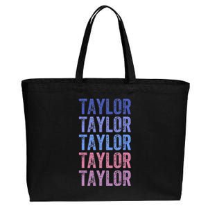 Funny Retro Repeated Text Design First Name Taylor Cotton Canvas Jumbo Tote