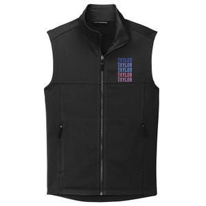 Funny Retro Repeated Text Design First Name Taylor Collective Smooth Fleece Vest