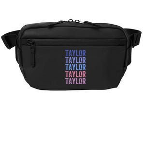 Funny Retro Repeated Text Design First Name Taylor Crossbody Pack