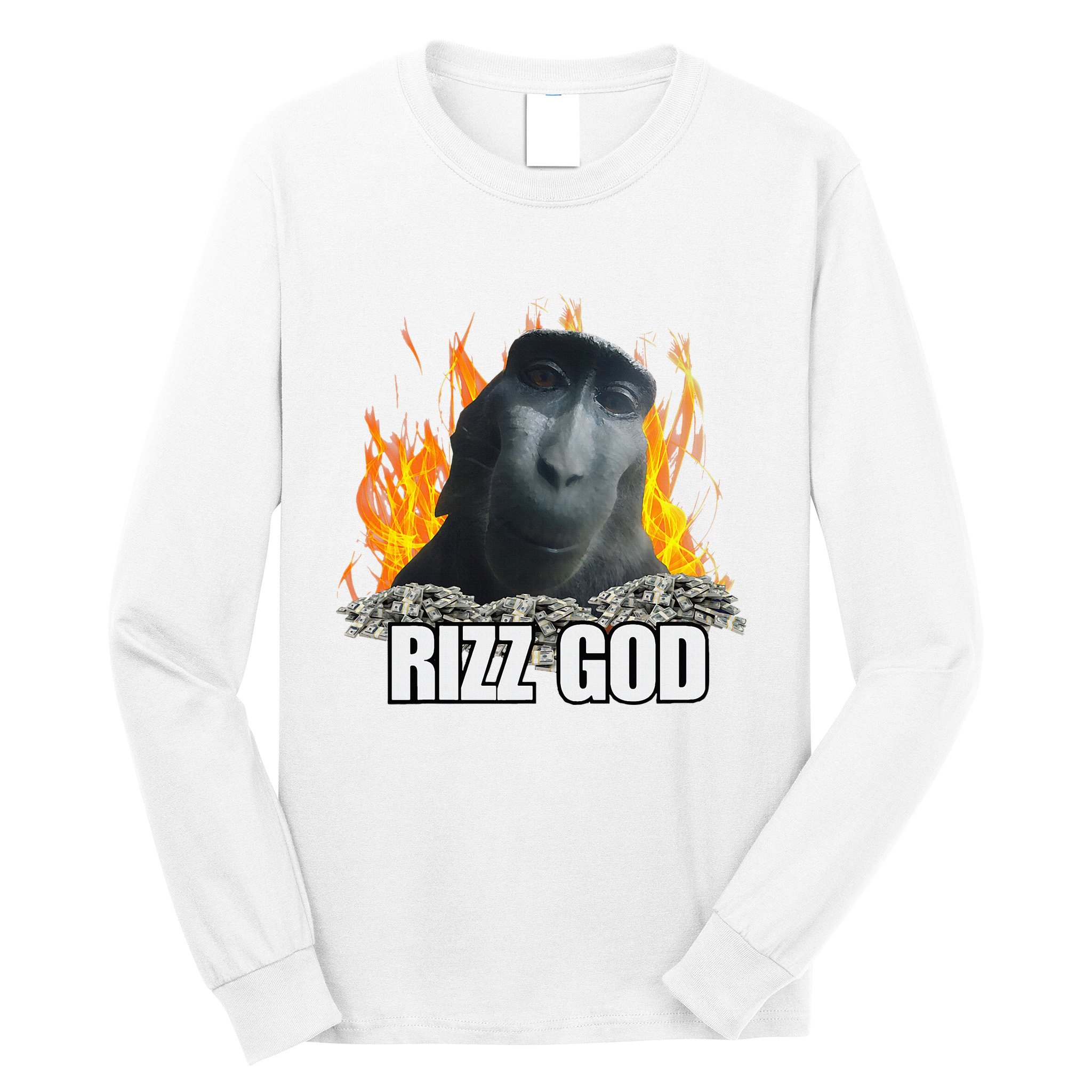 Funny Rizz Rizzler Rizz God Slang Meme Trending Social Media Long Sleeve Shirt