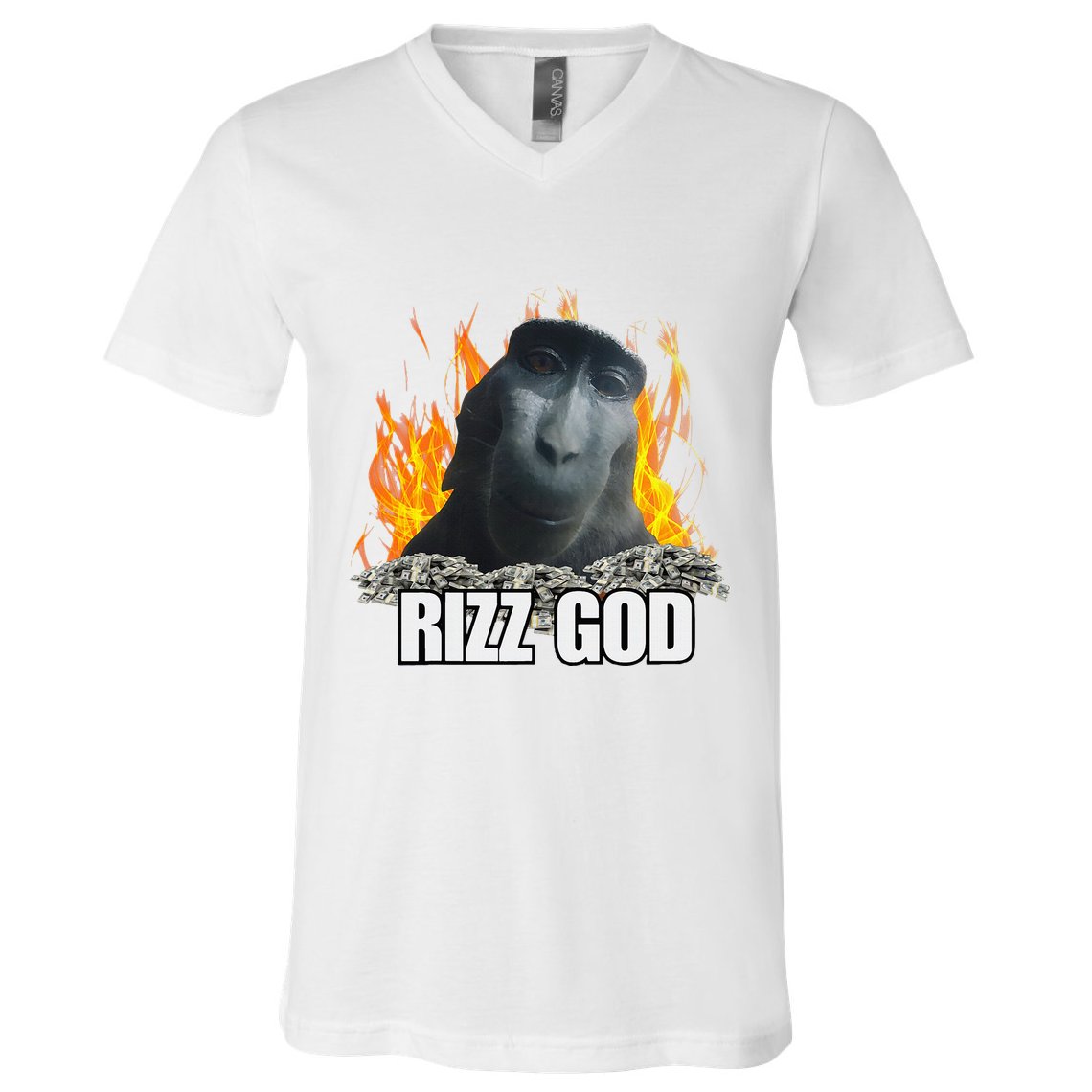 Funny Rizz Rizzler Rizz God Slang Meme Trending Social Media V-Neck T-Shirt