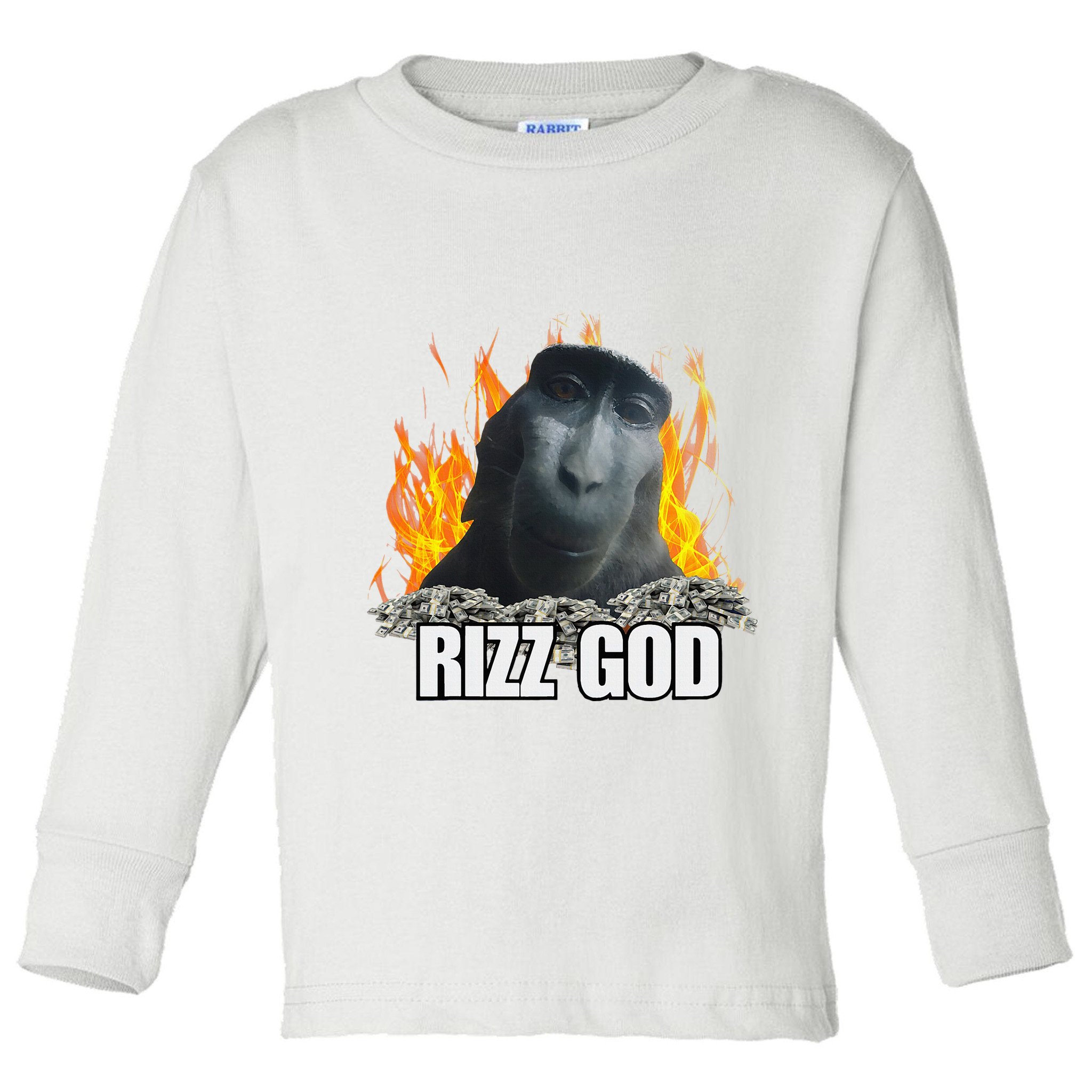 Funny Rizz Rizzler Rizz God Slang Meme Trending Social Media Toddler Long Sleeve Shirt