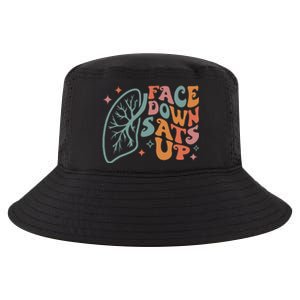 Funny RT Respiratory Therapist Quote Face Down Sats Up Cool Comfort Performance Bucket Hat