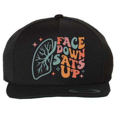 Funny RT Respiratory Therapist Quote Face Down Sats Up Wool Snapback Cap